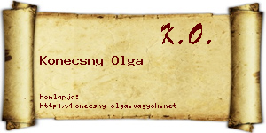 Konecsny Olga névjegykártya